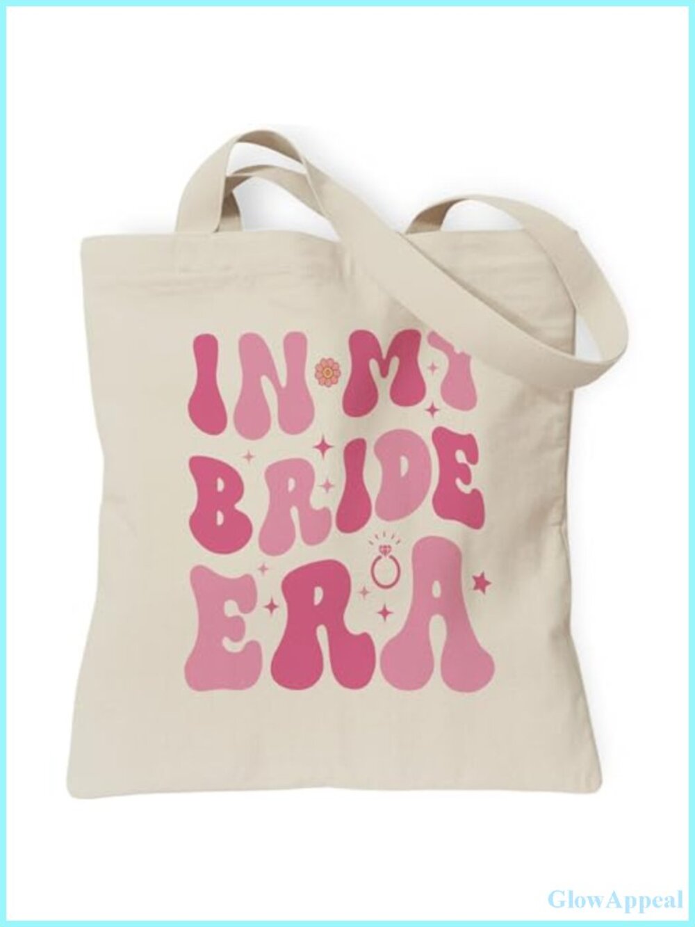 Bridal Shower Gift Tote Bag - Reusable Canvas Bag with Inner Pocket, Wedding